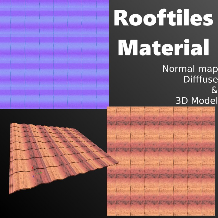 Rooftiles (Model &amp; Material) preview image 1